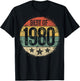 Best Of 1980 45th Birthday Gifts Women 45 Year Old T-Shirt - T-Shirt | Black
