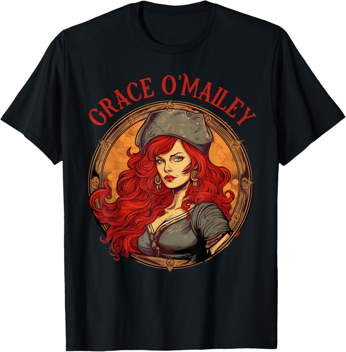 Grace O'Malley Irish Heritages Fearless Irish Pirate Queens T-Shirt - T-Shirt | Black
