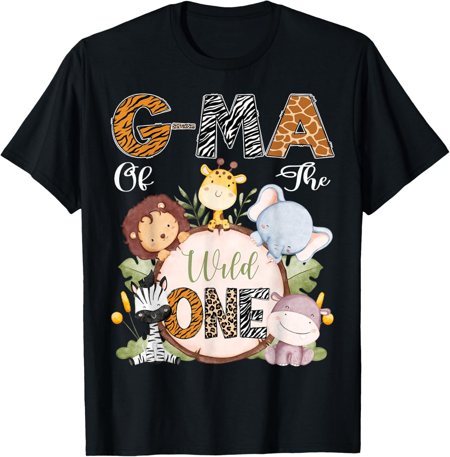 G-Ma Of The Wild One 1St Birthday Safari Woodland T-Shirt - T-Shirt | Black