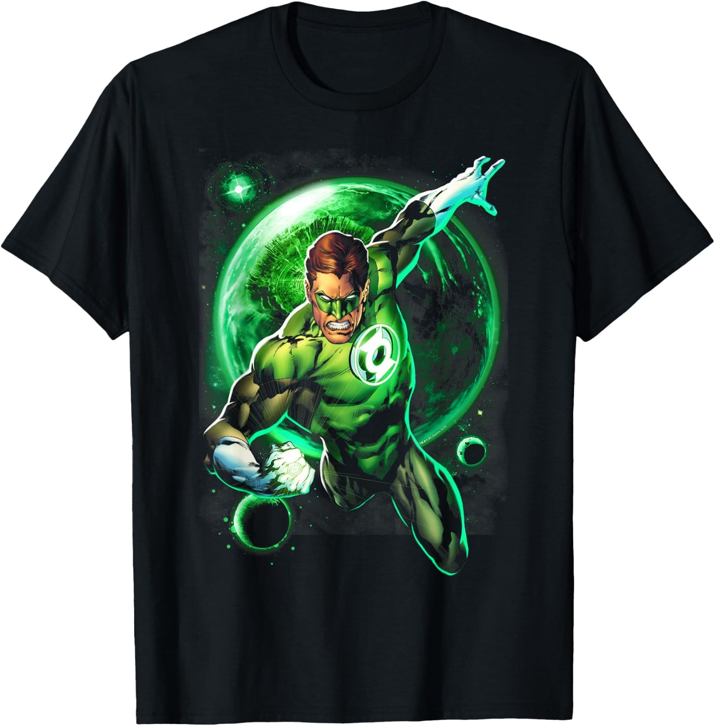 DC Comics Green Lantern Galaxy Glow , -Adult, Black, Short Sleeve, Small T-Shirt - T-Shirt | Black