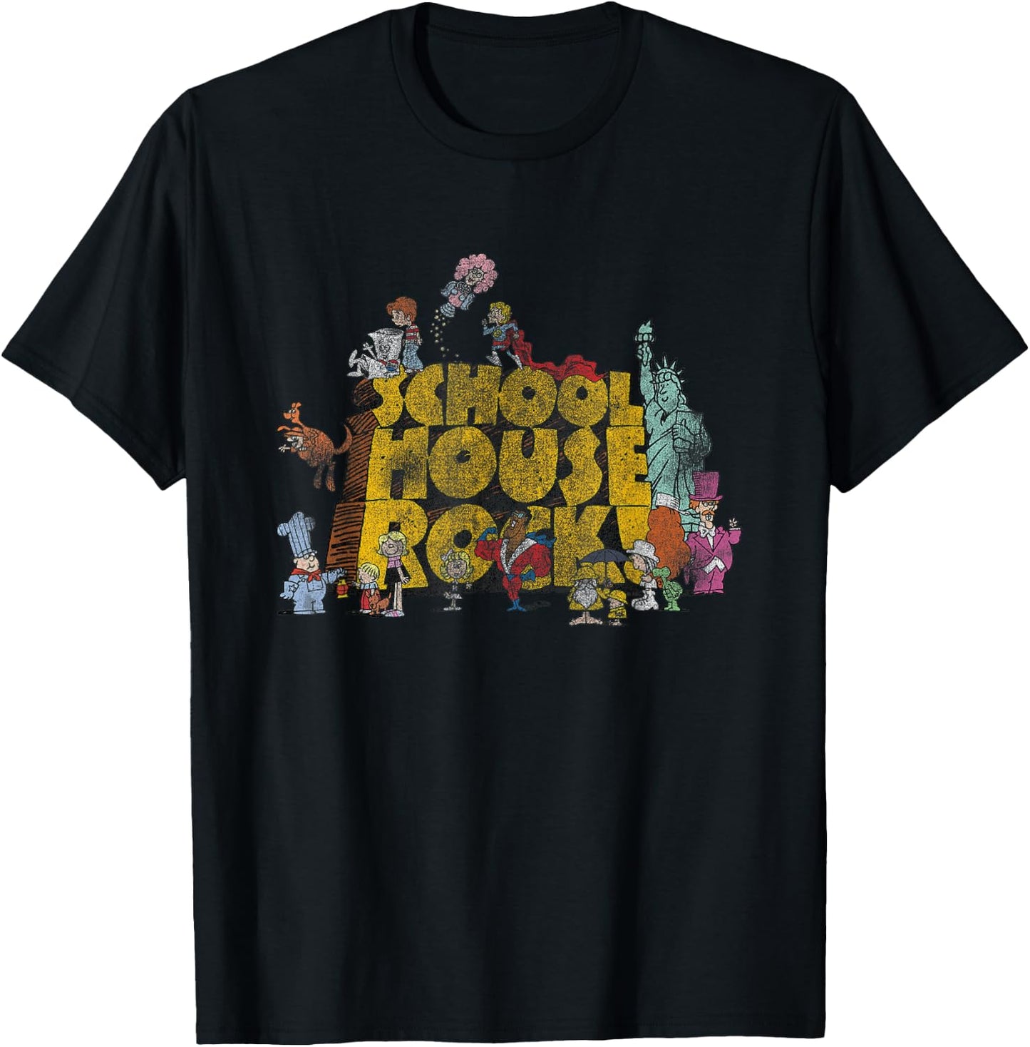 Schoolhouse Rock Classic Cartoon Show Logo Vintage Cartoon T-Shirt - T-Shirt | Black