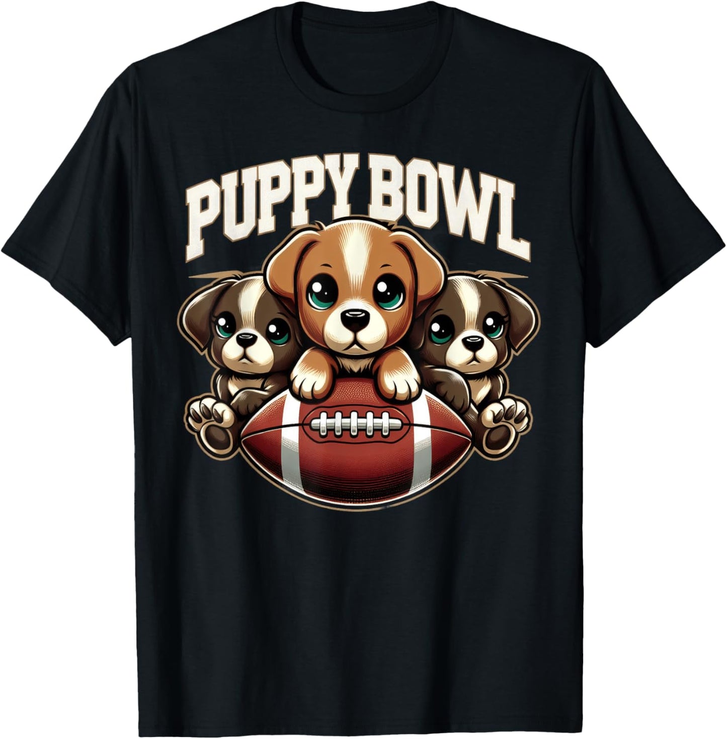 Puppy Bowl Shirt Sunday Funny Puppies Puppybowl Dog Fan Men Women Kids T-Shirt - T-Shirt | Black