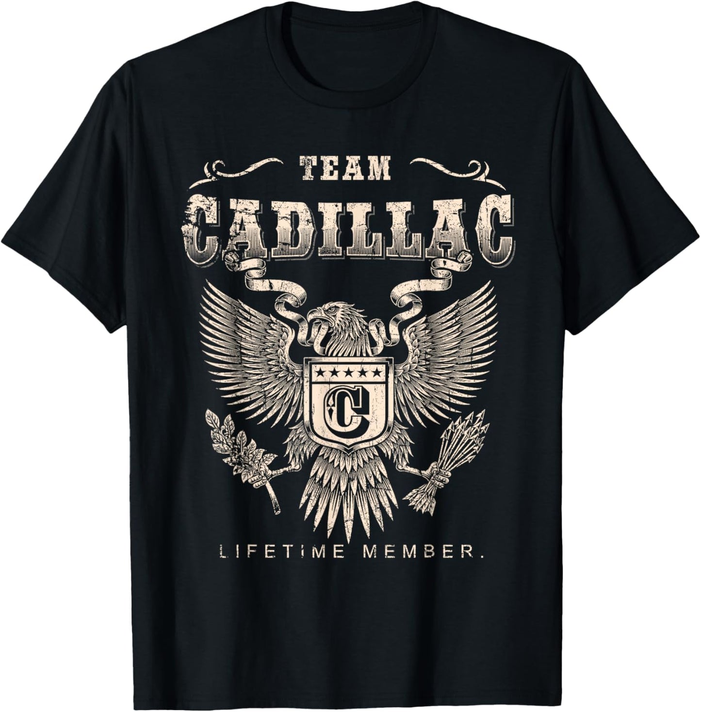 Team Cadillac Lifetime Member - Cadillac Name T-Shirt - T-Shirt | Black