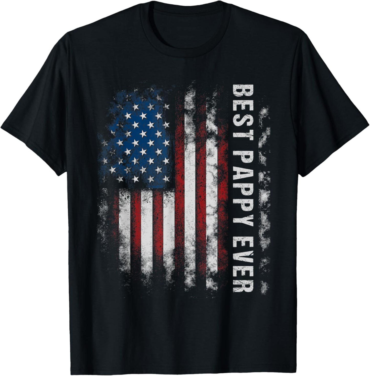 Pappy American Flag Father's Day For Pappy From Daughter Women Kids Men T-Shirt - T-Shirt | Black