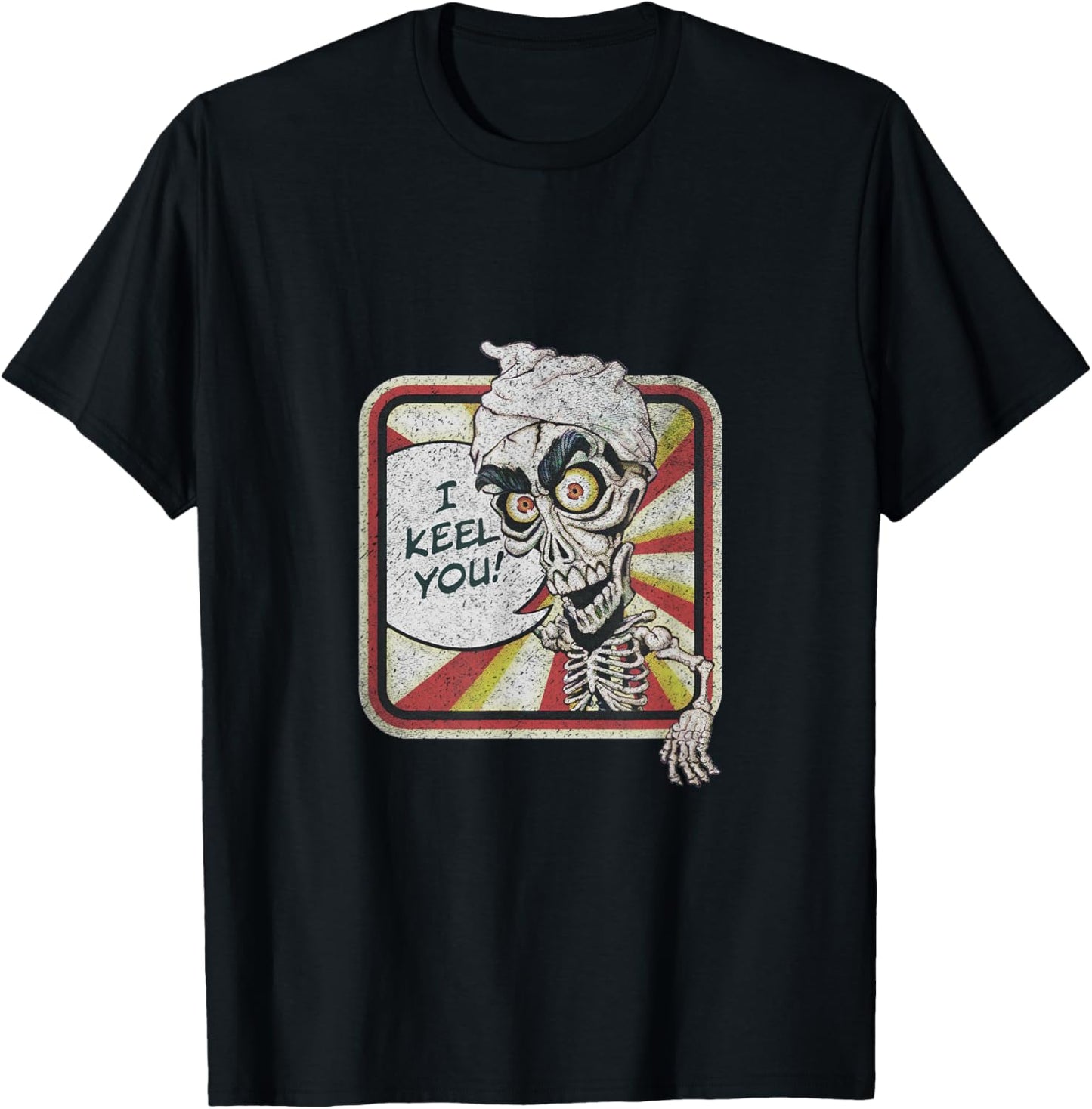 Jeff Dunham Achmed The Dead Terrorist Retro Washed , Black, Small, Short Sleeve, Crew Collar, Polyester 100% T-Shirt - T-Shirt | Black
