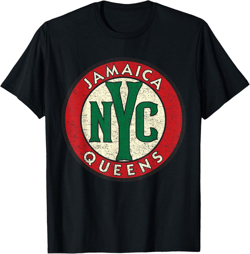 Jamaica Queens NYC Circle Sign Distressed Print