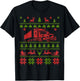 Trucker Semi Truck Driver Ugly Christmas T-Shirt - T-Shirt | Black