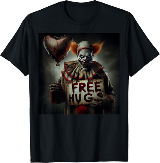 Kostenlose Umarmungen Gruseliger Clown Halloween-Horror zum Valentinstag T-Shirt - T-Shirt | Black