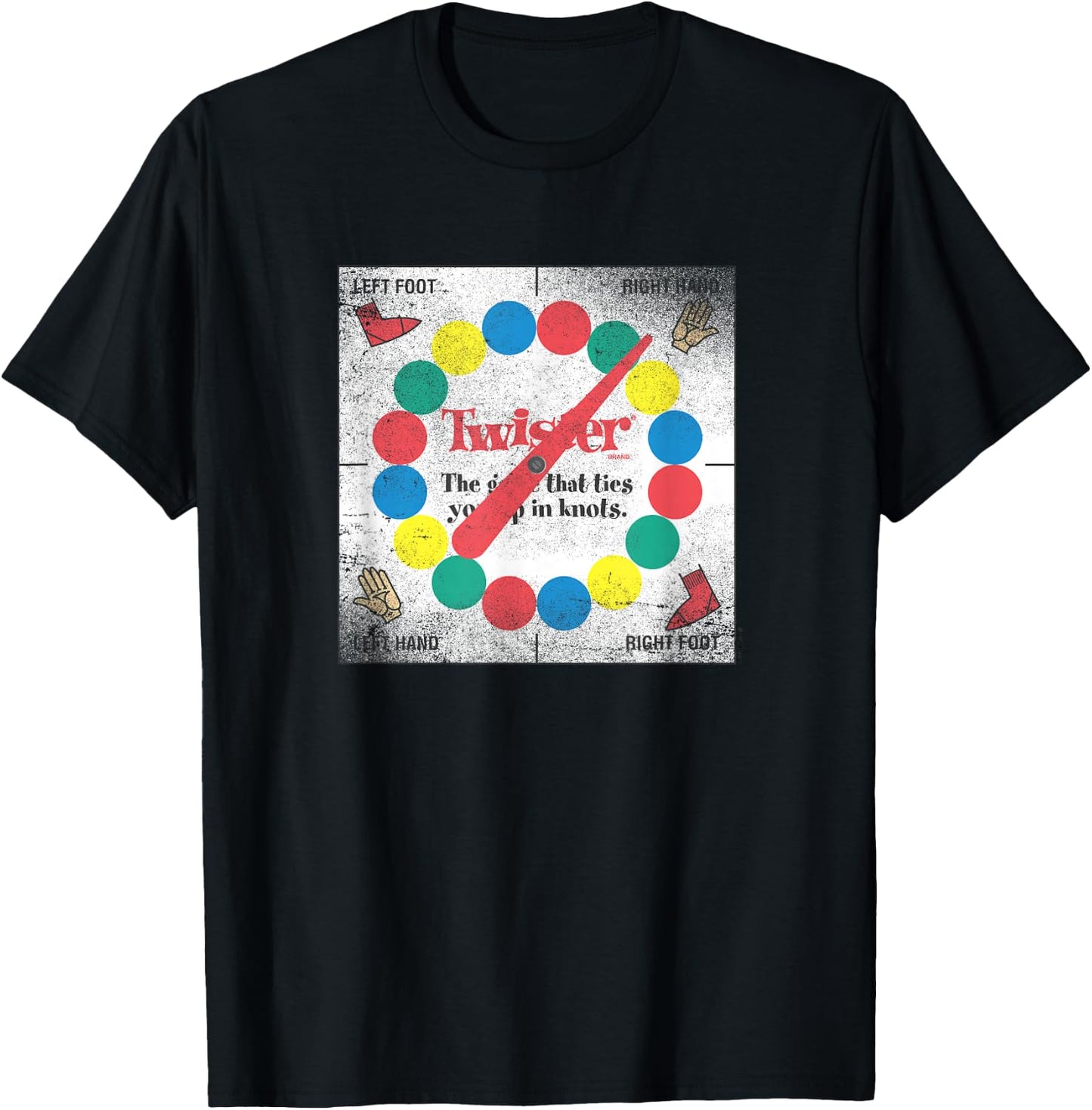 Twister Distressed Classic Game Board T-Shirt - T-Shirt | Black
