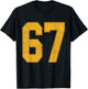 Number 67 Numbered Uniform Sports Team Jersey 67th Birthday T-Shirt - T-Shirt | Black