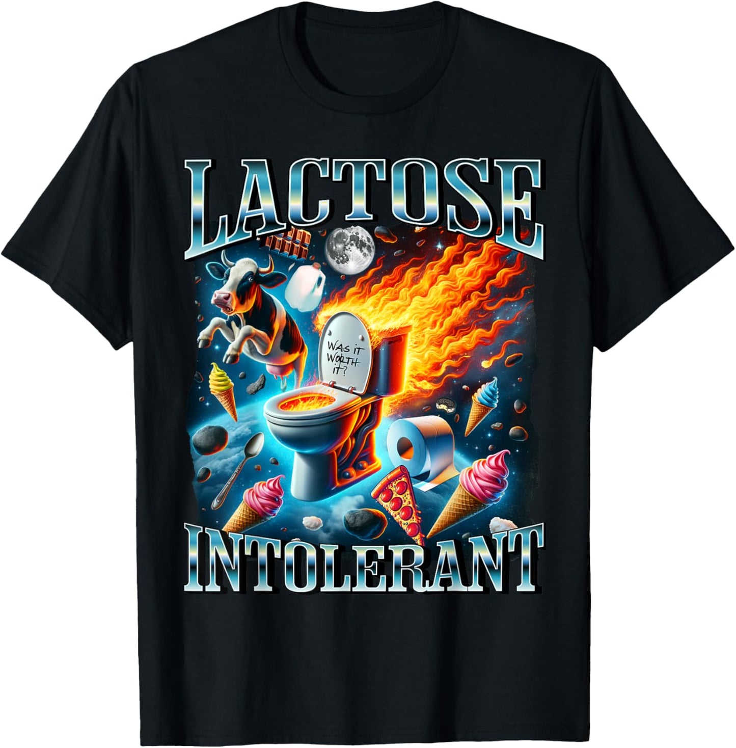Lactose Intolerant Shirt, Funny Sarcasm Oddly Specific Meme T-Shirt - T-Shirt | Black