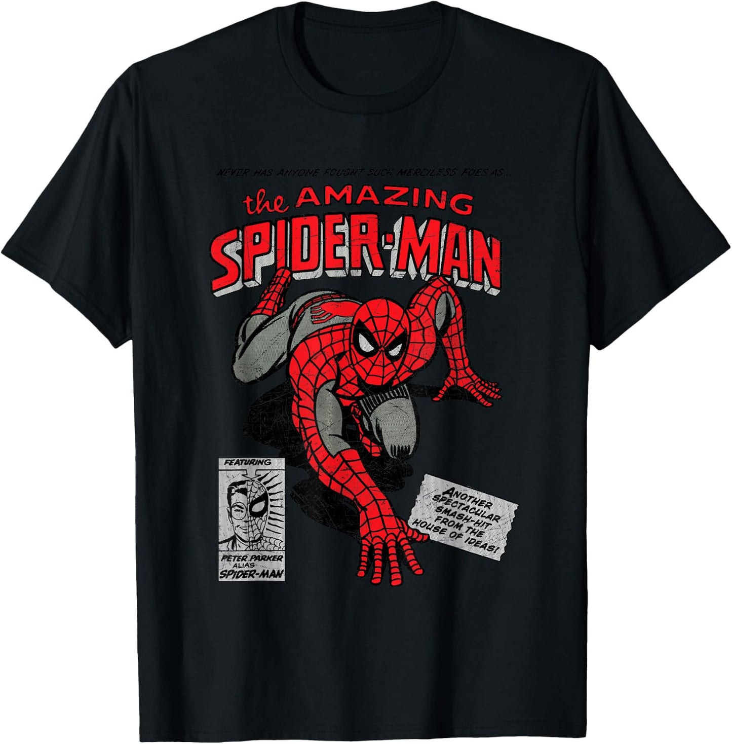 Marvel Spider-Man Retro Comic T-Shirt - T-Shirt | Black