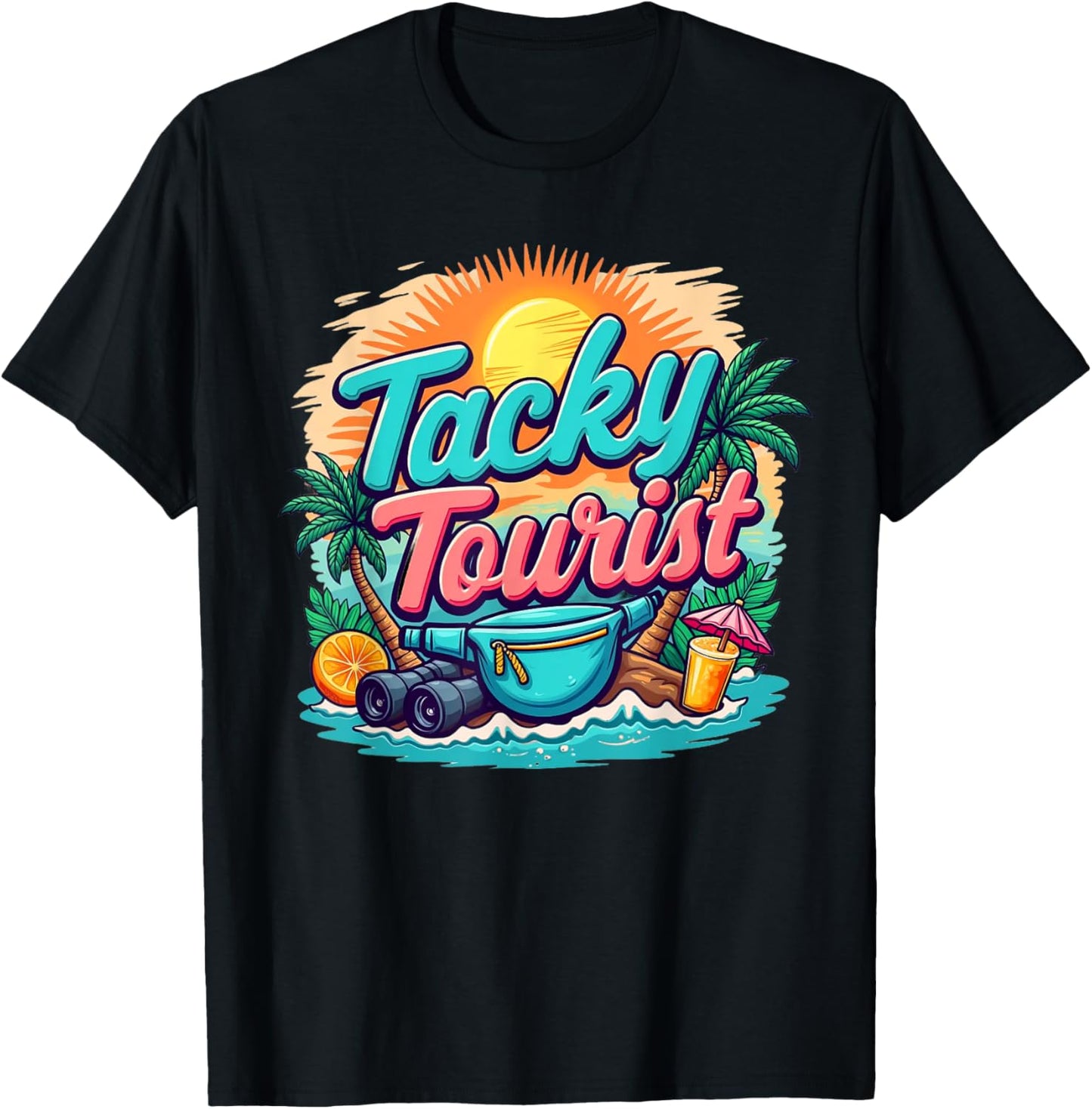 Vacay Wacky Tourist Outfit - Tacky Costume Idea T-Shirt - T-Shirt | Black