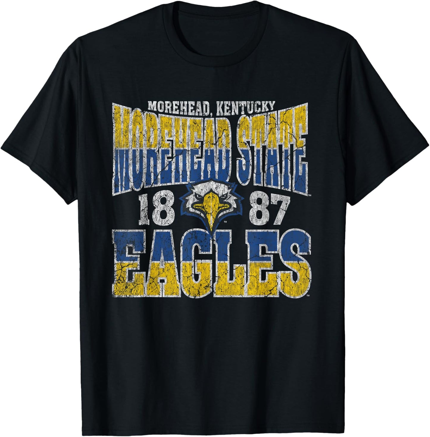 Morehead State Eagles Vintage Scroll Officially Licensed T-Shirt - T-Shirt | Black