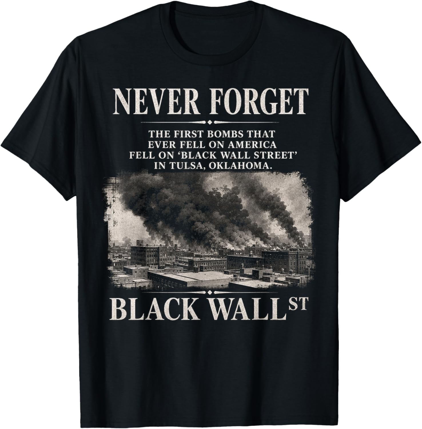Black Wall Street Historical Illustration T-Shirt - T-Shirt | Black