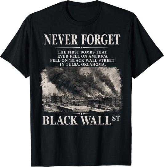 Black Wall Street Historical Illustration T-Shirt - T-Shirt | Black
