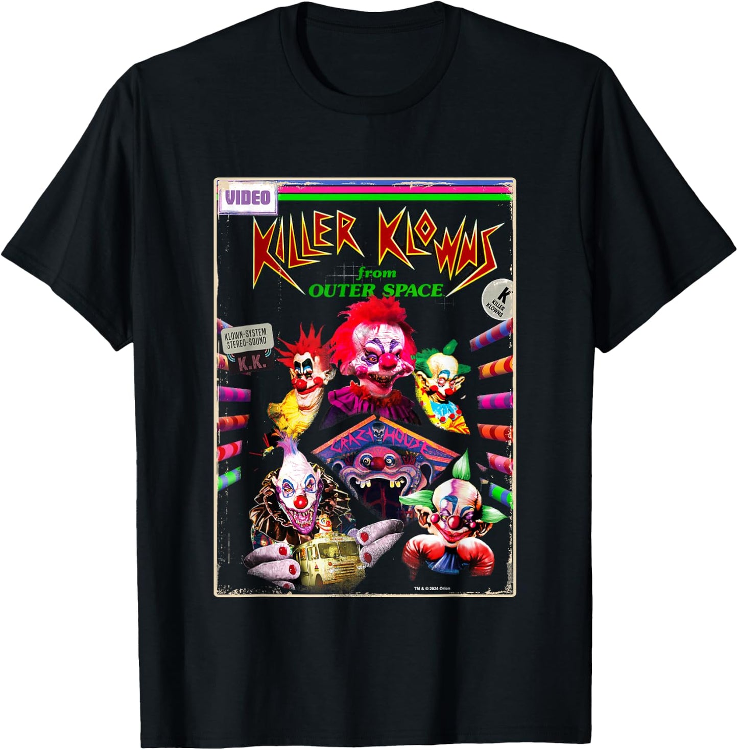Killer Klowns from Outer Space Klown System Retro Poster T-Shirt - T-Shirt | Black