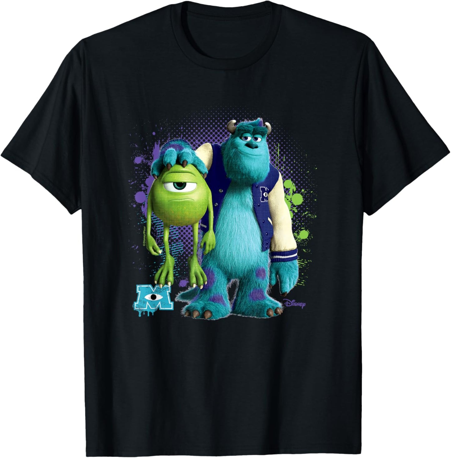 Monsters Inc - Mike & Sulley T-Shirt - T-Shirt | Black