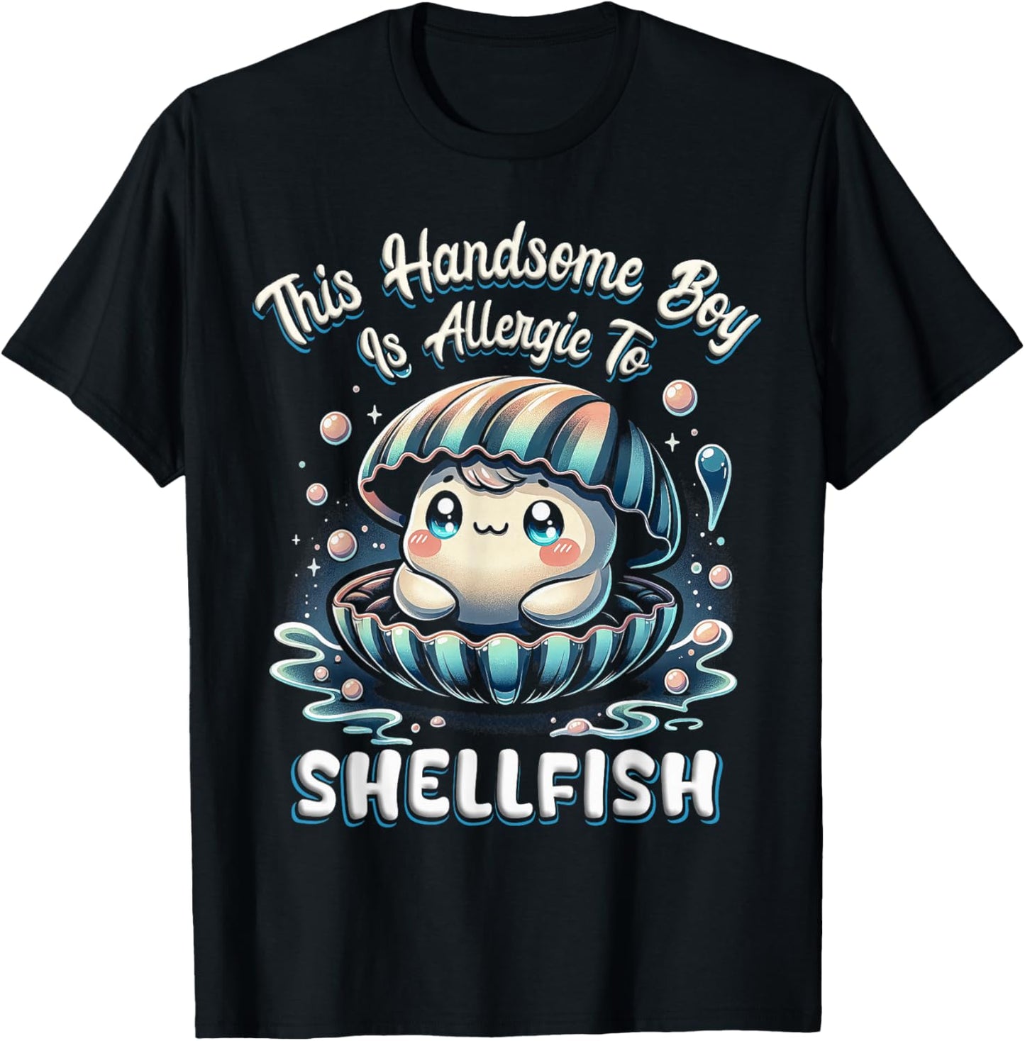 Seafood Allergic To Shellfish T-Shirt - T-Shirt | Black