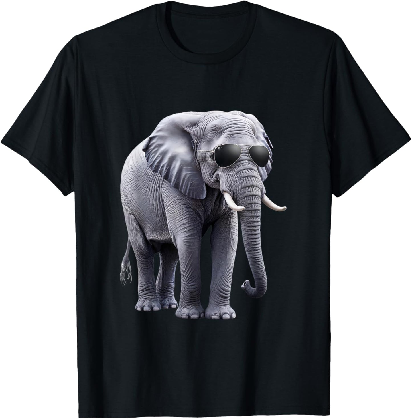 Cooler Elefant mit Sonnenbrille – Lustiges Design T-Shirt - T-Shirt | Black