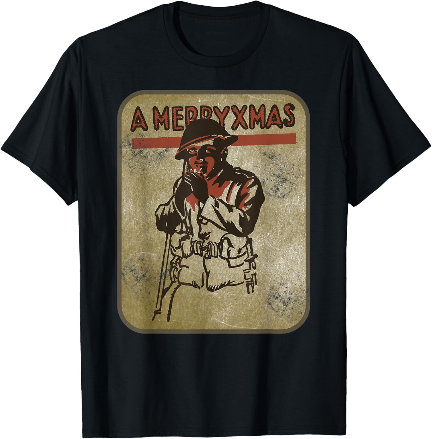 WW1 British Soldier First World War Christmas Xmas Gift T-Shirt - T-Shirt | Black