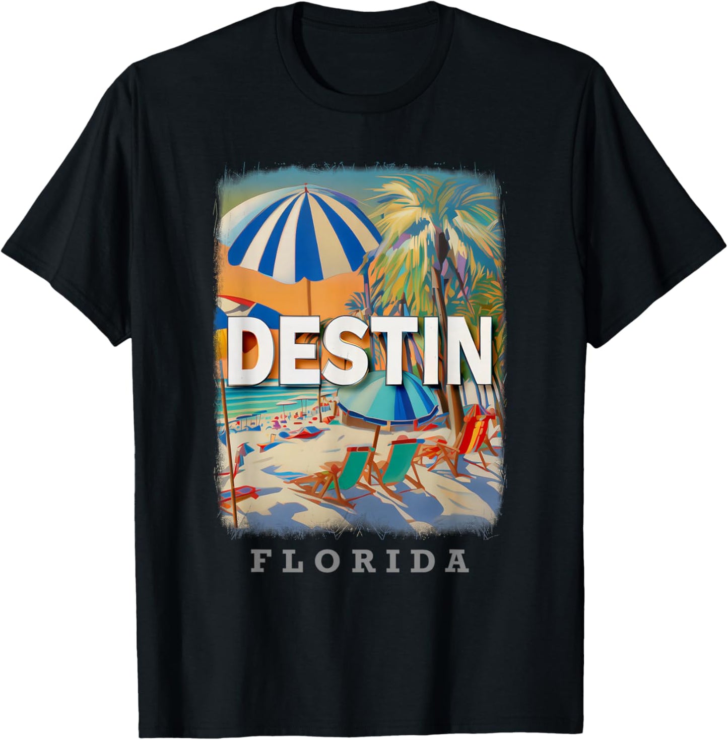 Destin Florida FL Beach Bliss SD821 T-Shirt - T-Shirt | Black