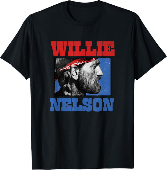 Official Willie Nelson Bandana T-Shirt - T-Shirt | Black