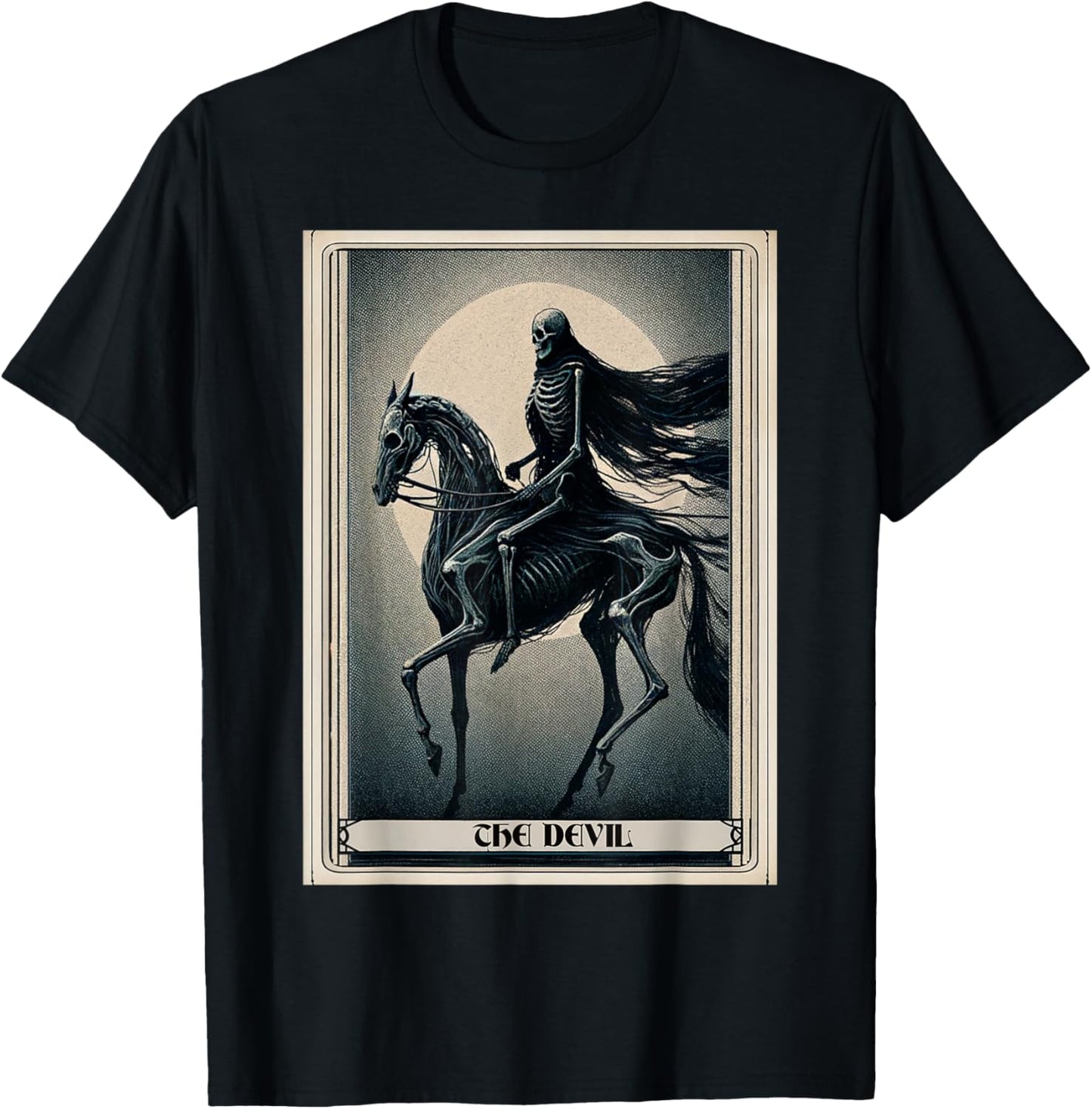 Tarot Card The Devil Death Horse T-Shirt - T-Shirt | Black