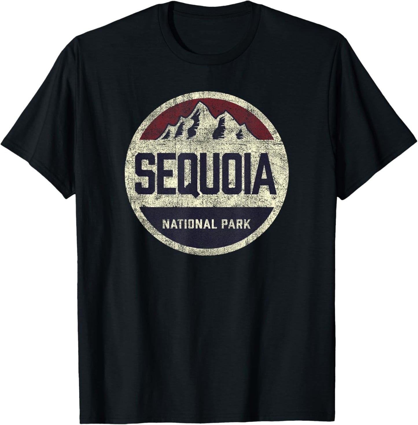 Sequoia National Park CA Mountains Vintage Hiking Souvenir T-Shirt - T-Shirt | Black