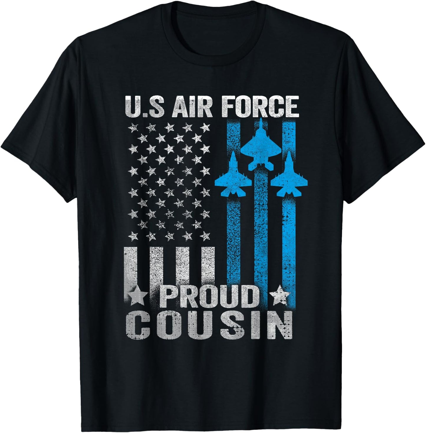 Proud Cousin US Air Force T Shirt - USAF T-Shirt - T-Shirt | Black