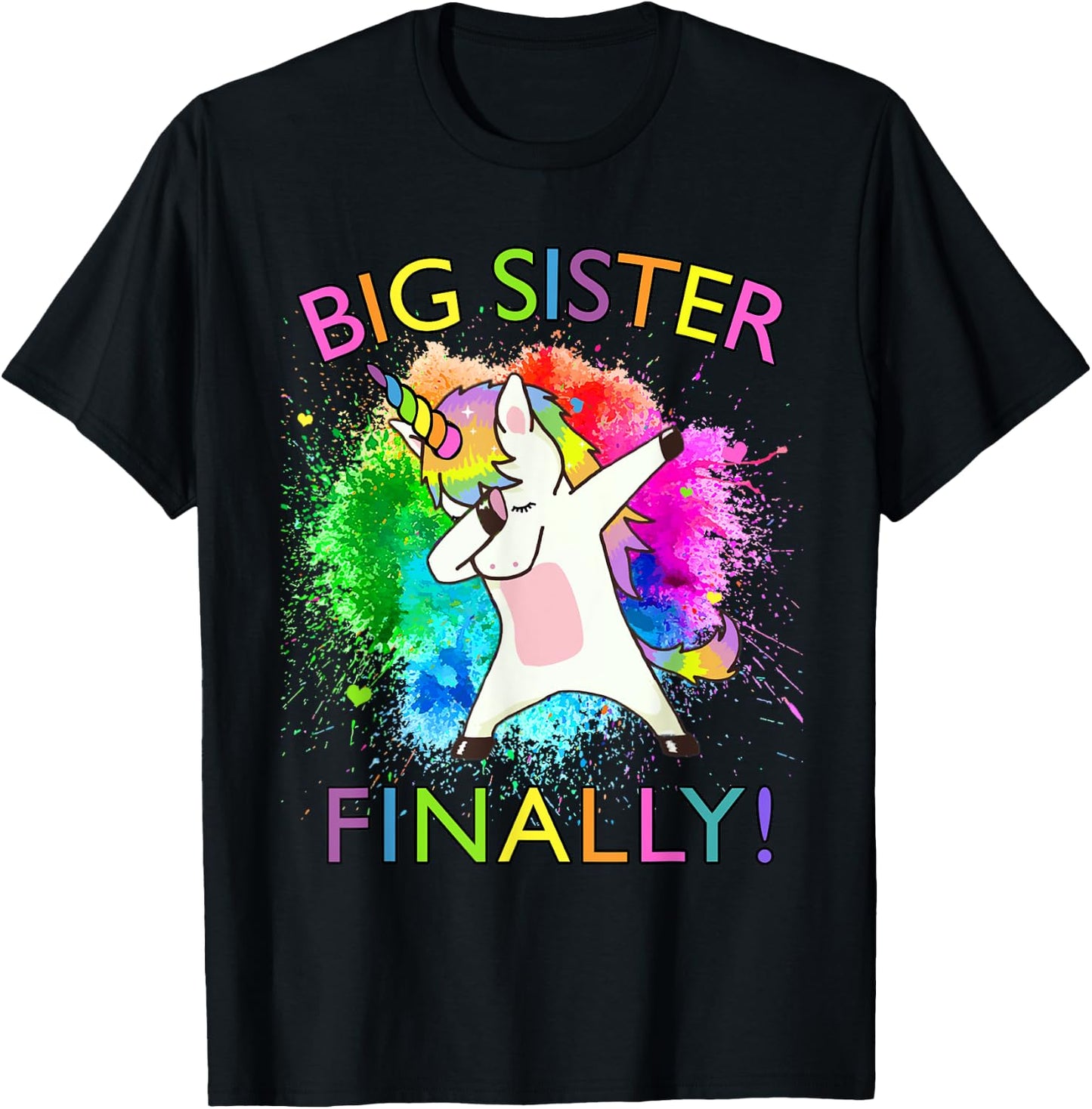 Big Sister Finally Unicorn T-Shirt - T-Shirt | Black