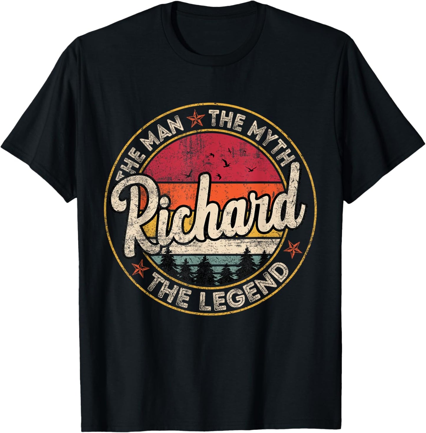 Richard The Man The Myth The Legend Personalized Name T-Shirt - T-Shirt | Black