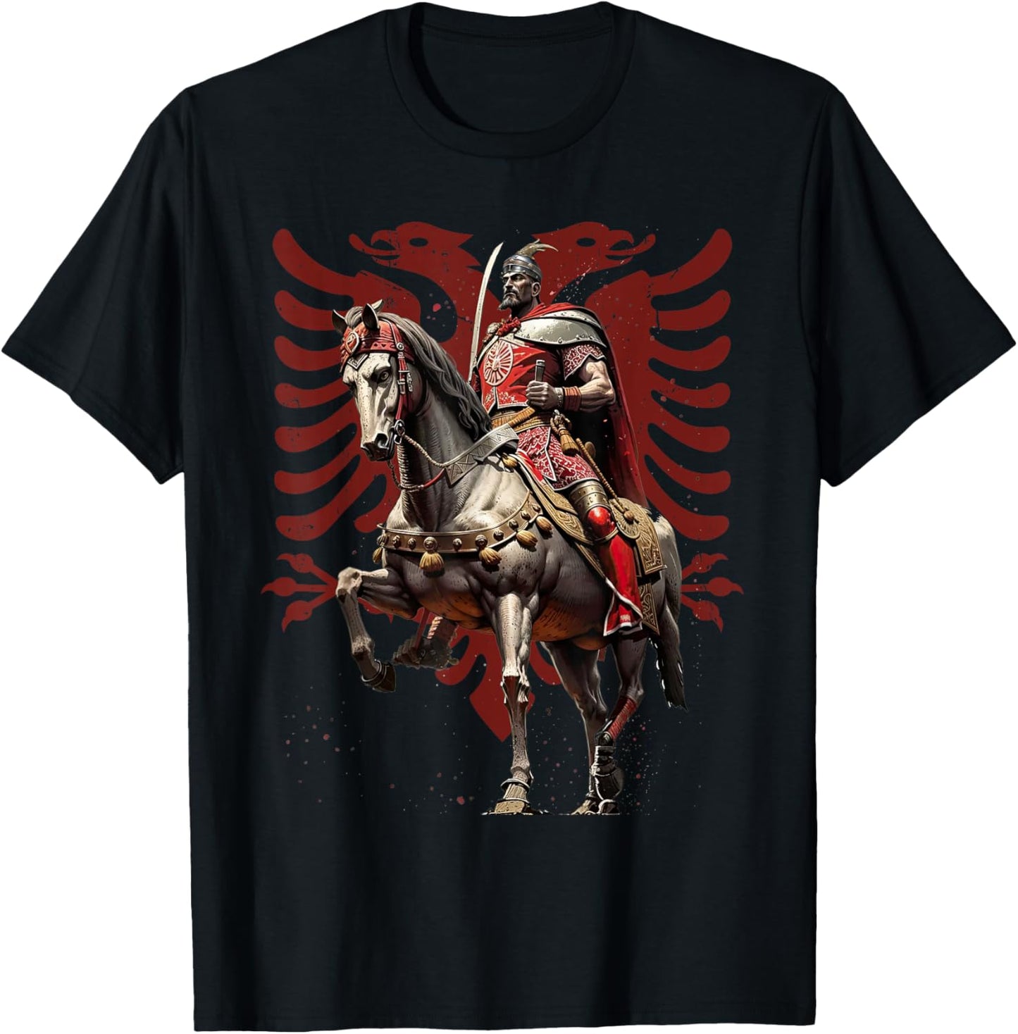 Skanderbeg Albania and Kosovo Flag for a Proud Albanian T-Shirt - T-Shirt | Black