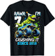 7th Birthday Monster Truck Dinosaur Party Boys Rawr I'm 7 T-Shirt - T-Shirt | Black