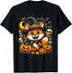 Halloween Fox Witch Pumpkin Fox T-Shirt - T-Shirt | Black