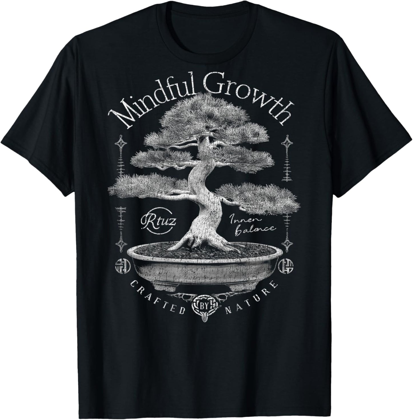 Back Print Vintage Y2K Streetwear Fashion Women Men Bonsai T-Shirt - T-Shirt | Black