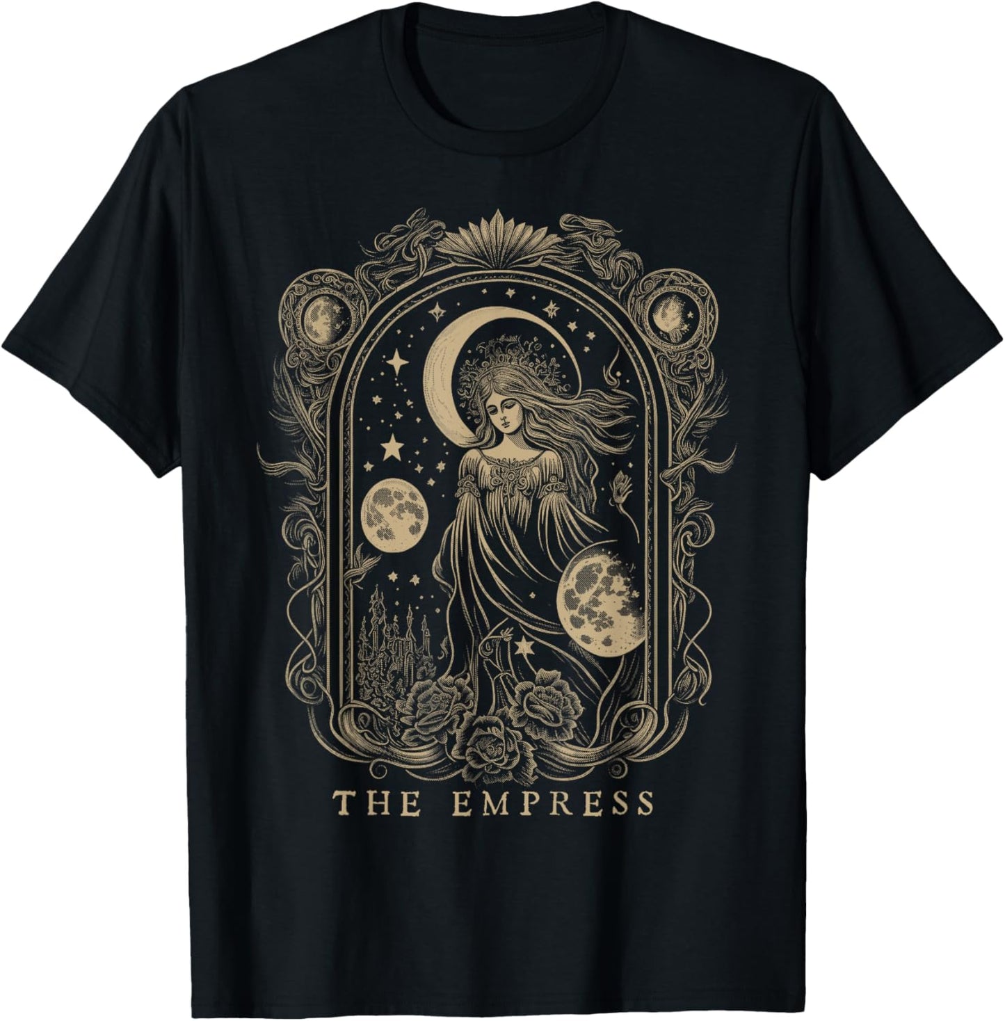 The Empress Tarot Card Goth Emo Occult Graphic Women Girls T-Shirt - T-Shirt | Black