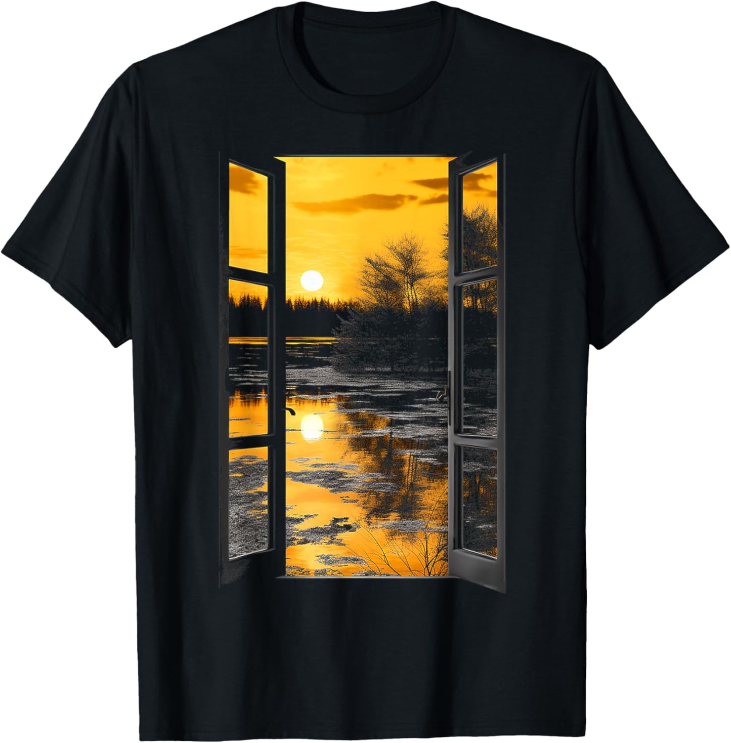 Nature Colorful Artwork Drawing Tree Art Graphic T-Shirt - T-Shirt | Black