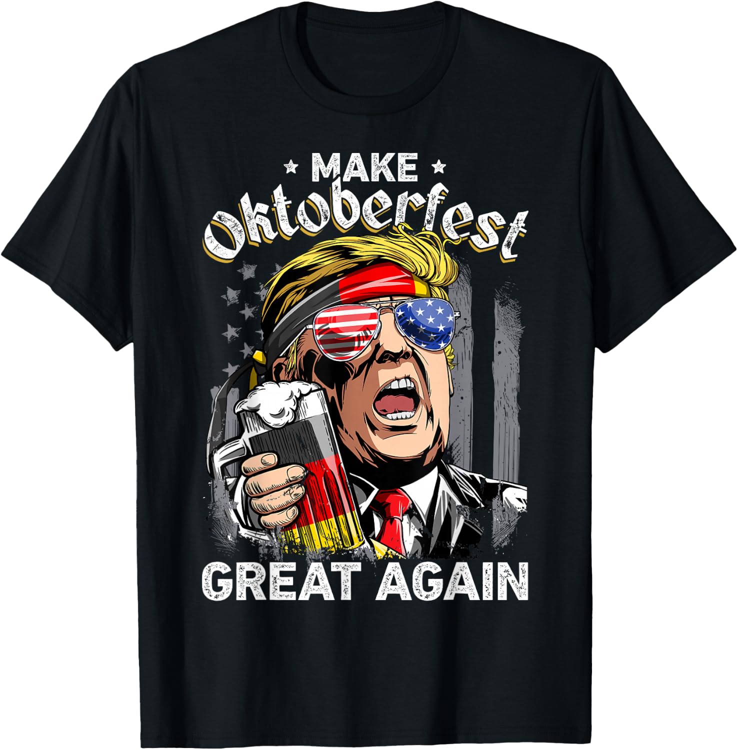 Make Oktoberfest Great Again Funny Trump Prost Beer Mug Men T-Shirt - T-Shirt | Black