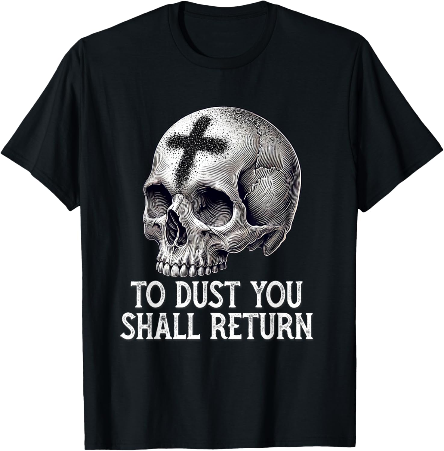 Memento Mori Catholic Crucifix Traditional Latin Mass Skull T-Shirt - T-Shirt | Black