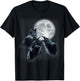 3 Black Raven Howling At The Moon Funny Crow Raven Bird Kids T-Shirt - T-Shirt | Black