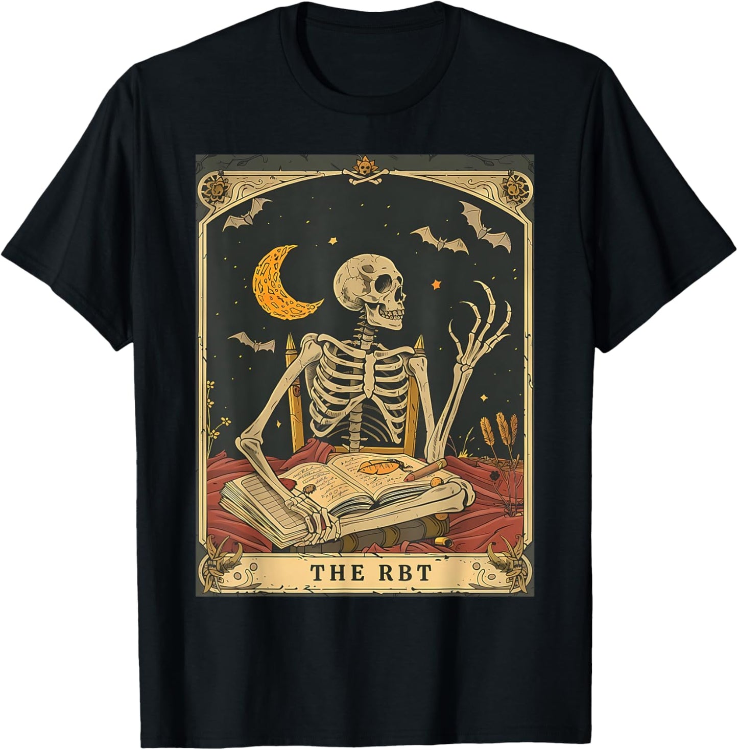 RBT Tarot Card Funny Skeleton Behavior Analyst Halloween T-Shirt - T-Shirt | Black