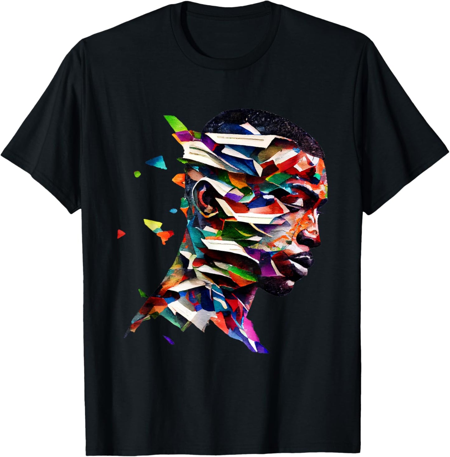 Black Man African Abstract Art Colorful Painting Melanin Fun T-Shirt - T-Shirt | Black