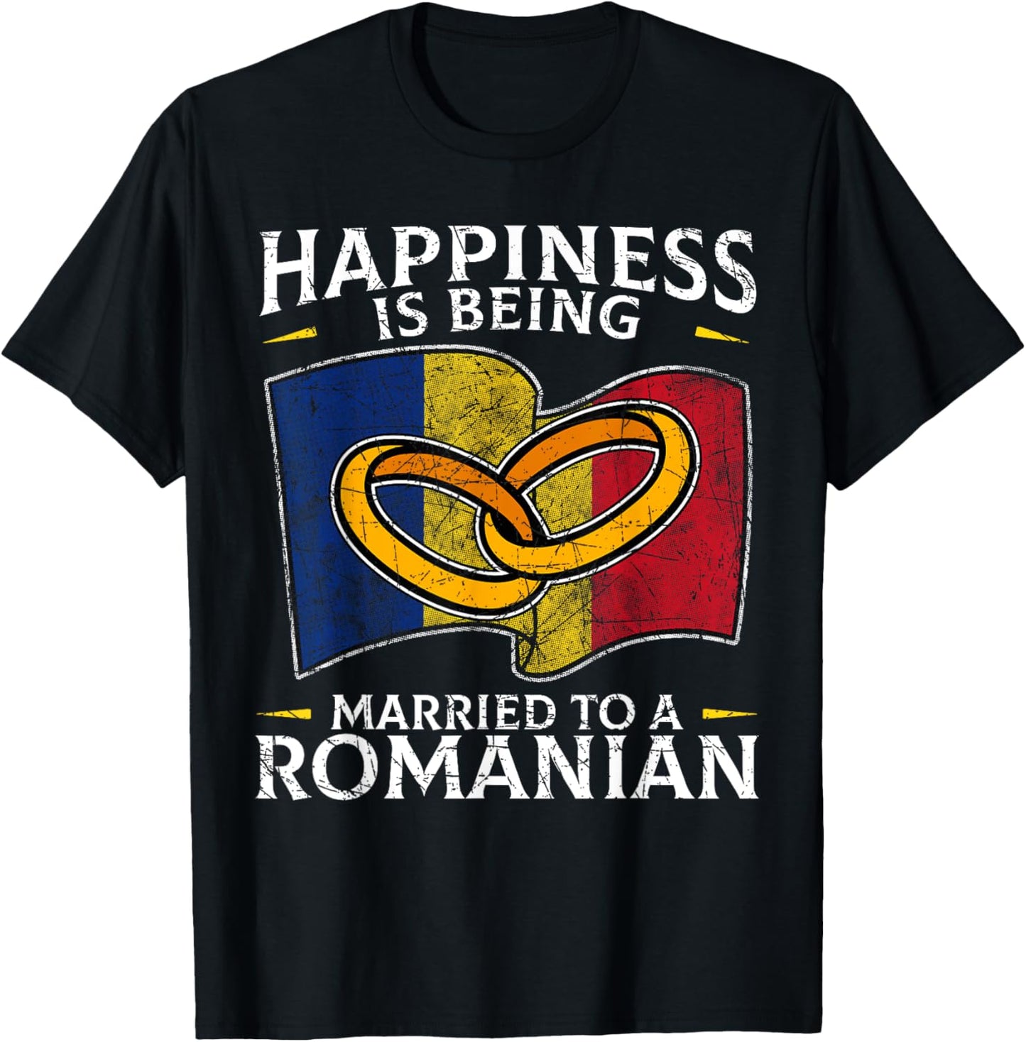 Romanian Wedding State of Romania Roots Married T-Shirt - T-Shirt | Black