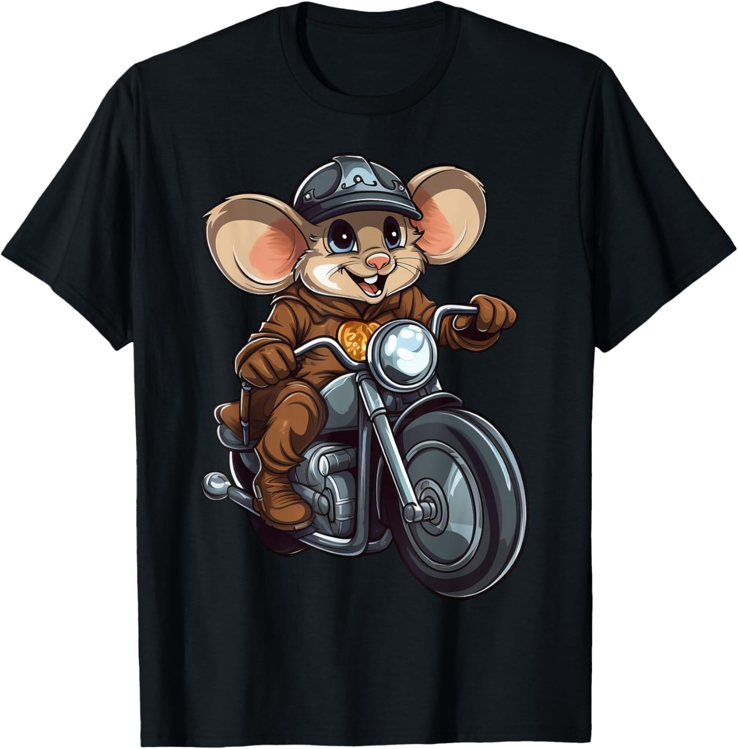 Mice Motorcycle / Motorcyclist Mouse T-Shirt - T-Shirt | Black