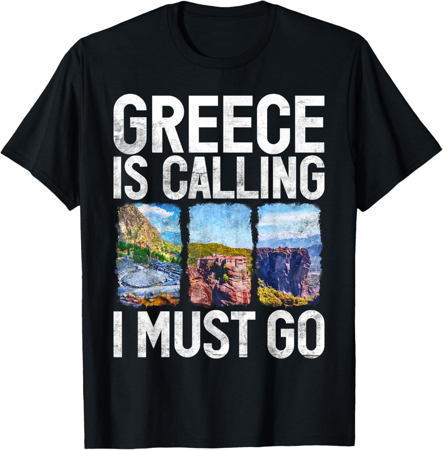 Greece is Calling i must go Greek T-Shirt - T-Shirt | Black