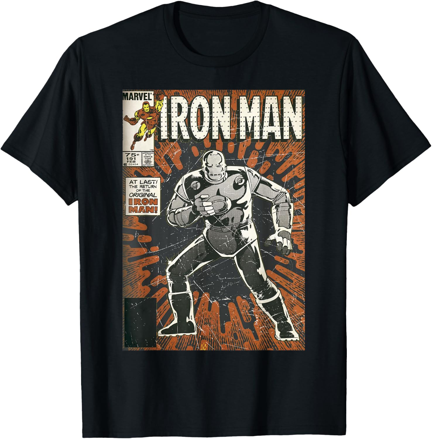 Marvel Avengers Iron Man Original Old School Comic Cover T-Shirt - T-Shirt | Black