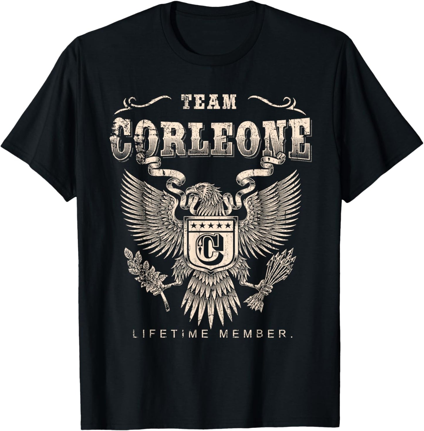 Team CORLEONE Lifetime Member - CORLEONE Last Name T-Shirt - T-Shirt | Black