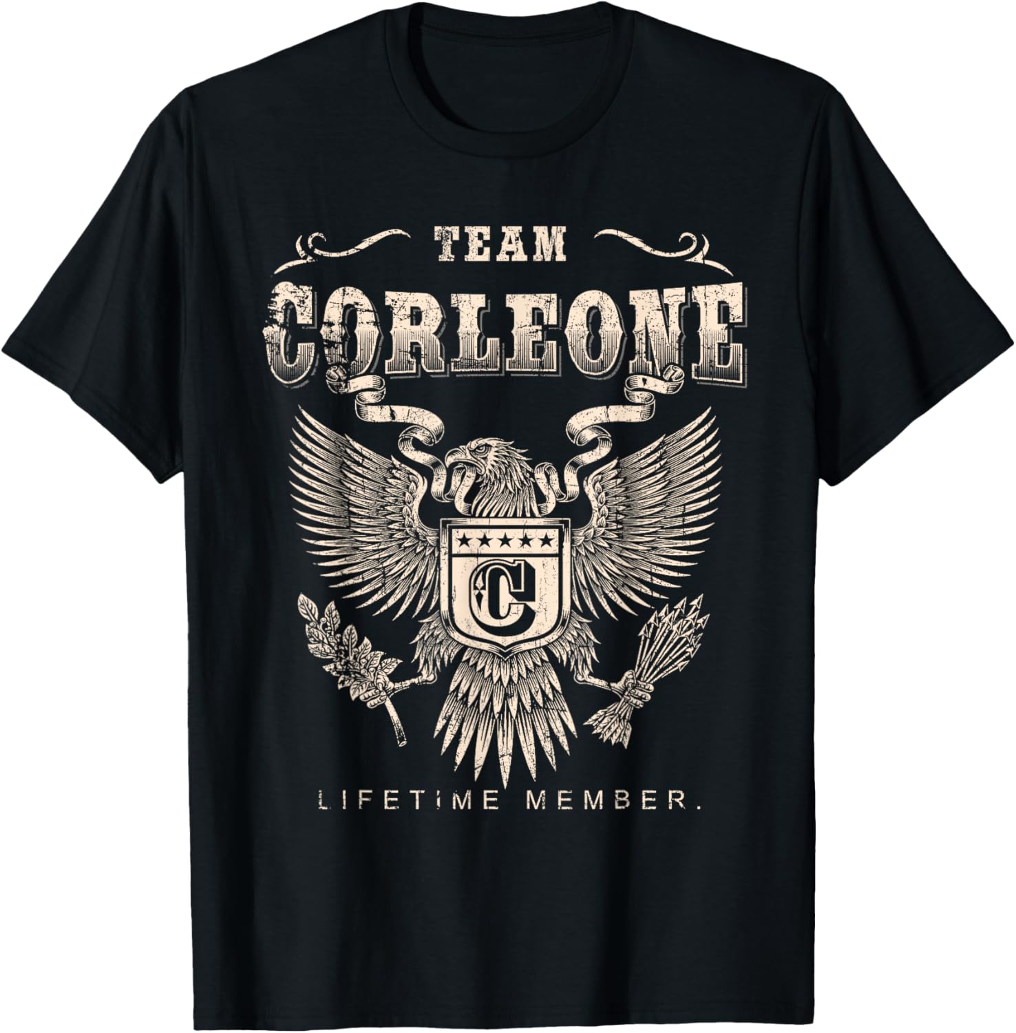 Team CORLEONE Lifetime Member - CORLEONE Last Name T-Shirt - T-Shirt | Black