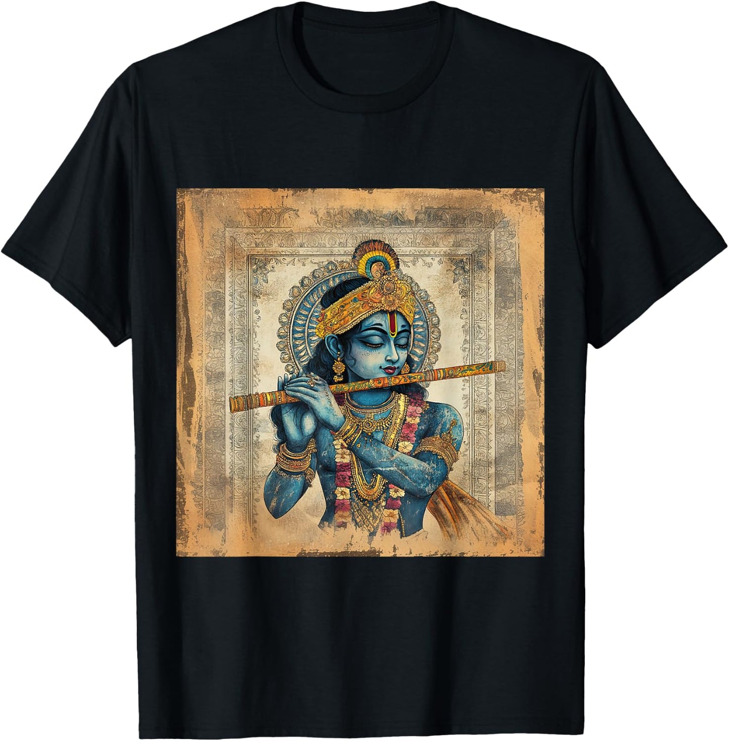 Krishna God oF Love Hindu Deity Ancient Hinduism Mythology T-Shirt - T-Shirt | Black